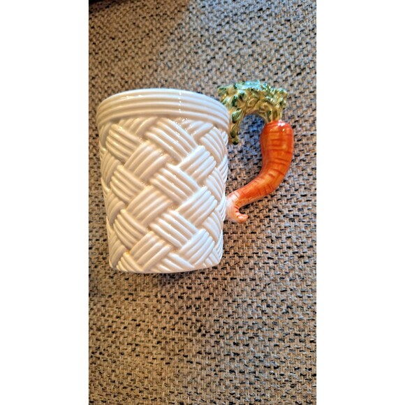 Set of 4 Fitz & Floyd Vegetable Garden Basket Mugs Different Veggies Mint in Box - Picture 8 of 12